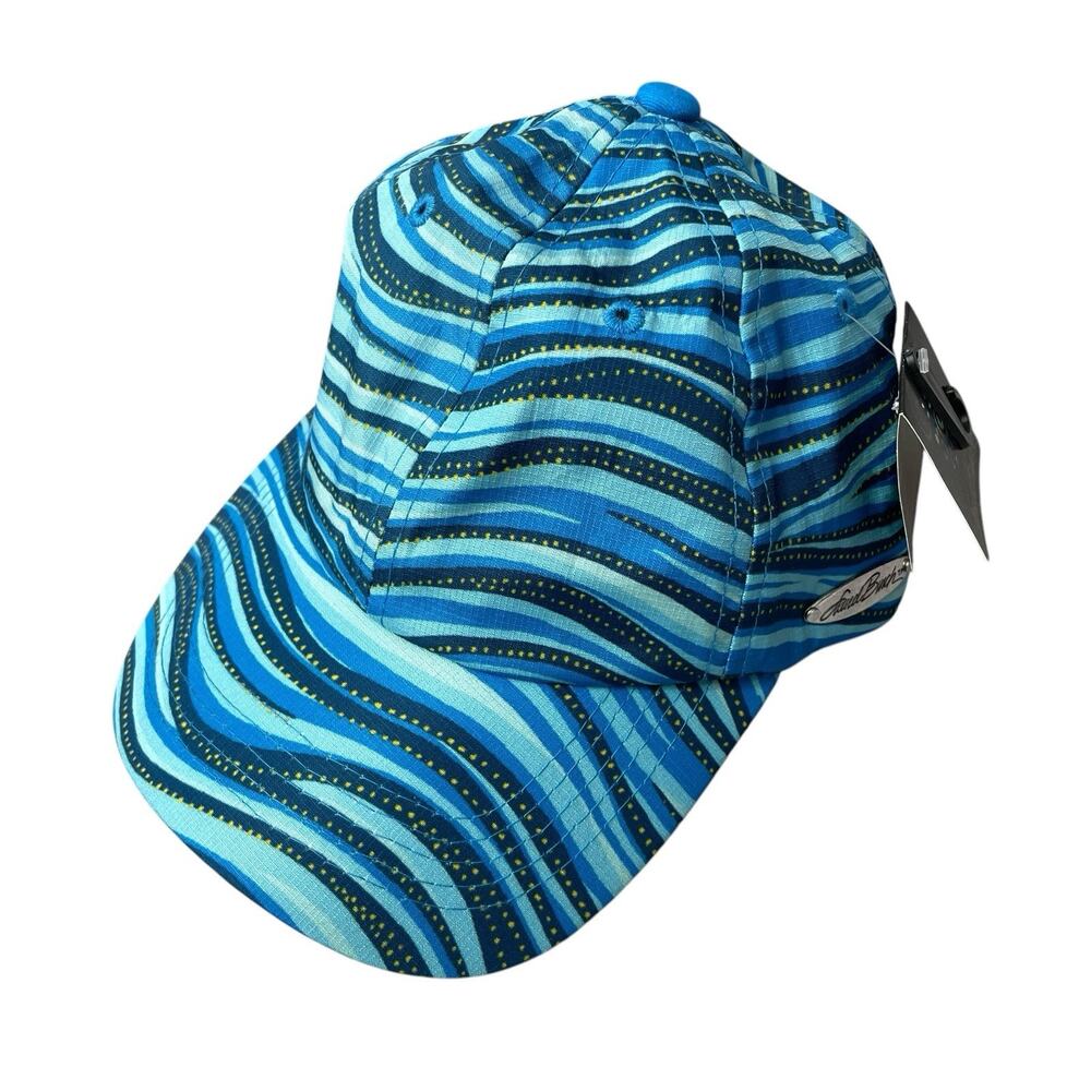 Laurel Burch Hat Cap Blue Strapback Adjustable Art Printed Vented Run Jog Casual
